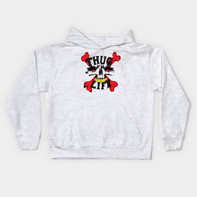 Thug Life Skull Kids Hoodie by salesgod